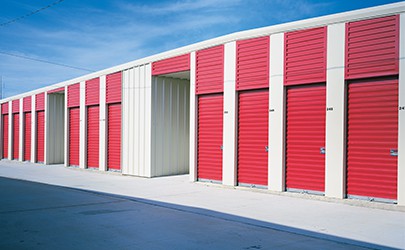 modern commerical facility with overhead doors